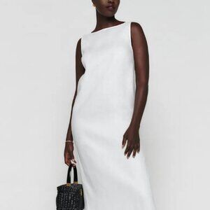 Reformation Marcie Linen Dress - White Ladies Size XS